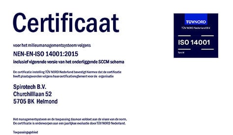 Spirotech ISO 14001 - TUV Certificate