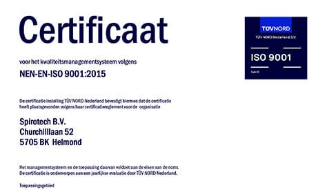 Spirotech ISO 9001 TUV Certificate
