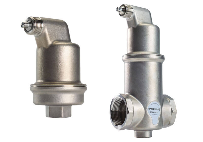 Stainless steel automatic air vent and deaerator from SpiroTech used in data centers